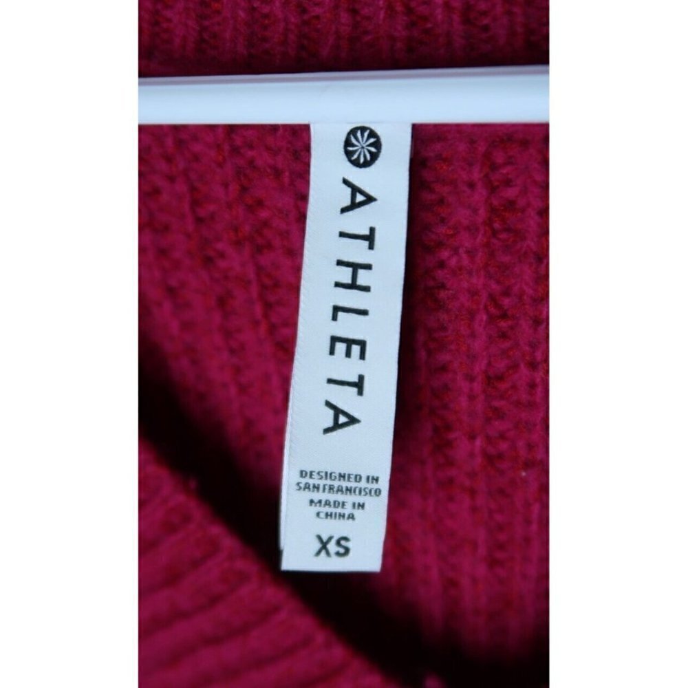 Athleta Shasta Tunic Sweater Chunky Oversized Pink High Low Wool Blend Size XS - Picture 13 of 13